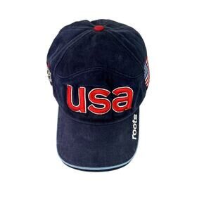 Roots Baseball Cap USA 2002 Winter Olympics Games  Hat Lined One Size Fits All